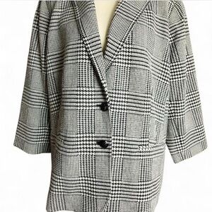 Lauren Ralph Lauren Monochrome Checkered Blazer office, professional Minimalist